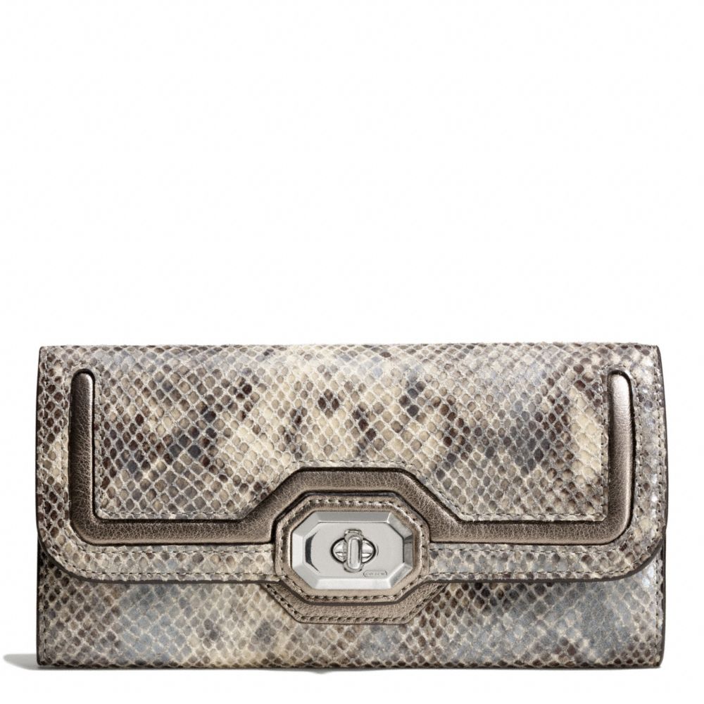 COACH f49901 CAMPBELL EXOTIC LEATHER TURNLOCK SLIM ENVELOPE 