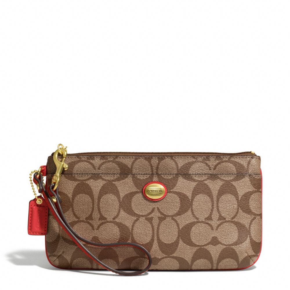 COACH f49965 PEYTON SIGNATURE GO-GO WRISTLET B4/PERSIMMON