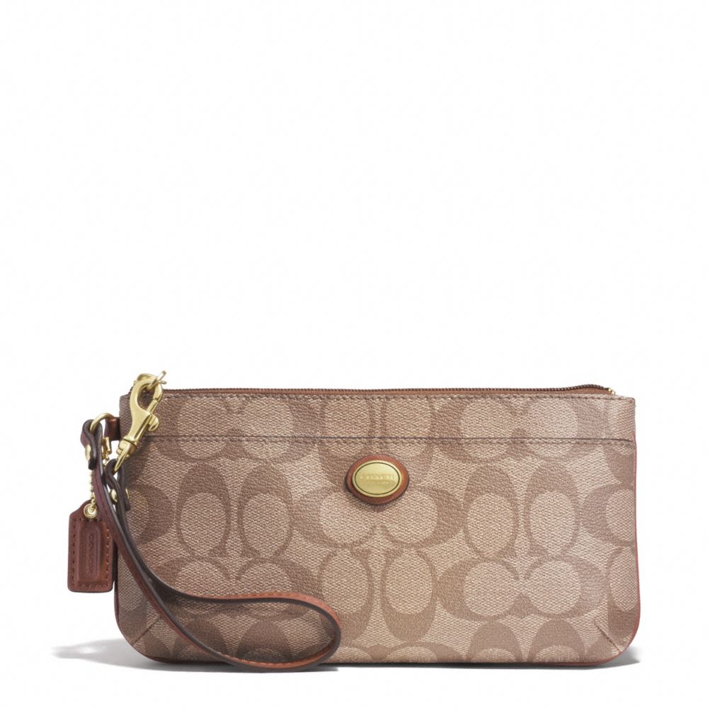 COACH F49965 PEYTON SIGNATURE GO-GO WRISTLET BRASS/KHAKI/SADDLE