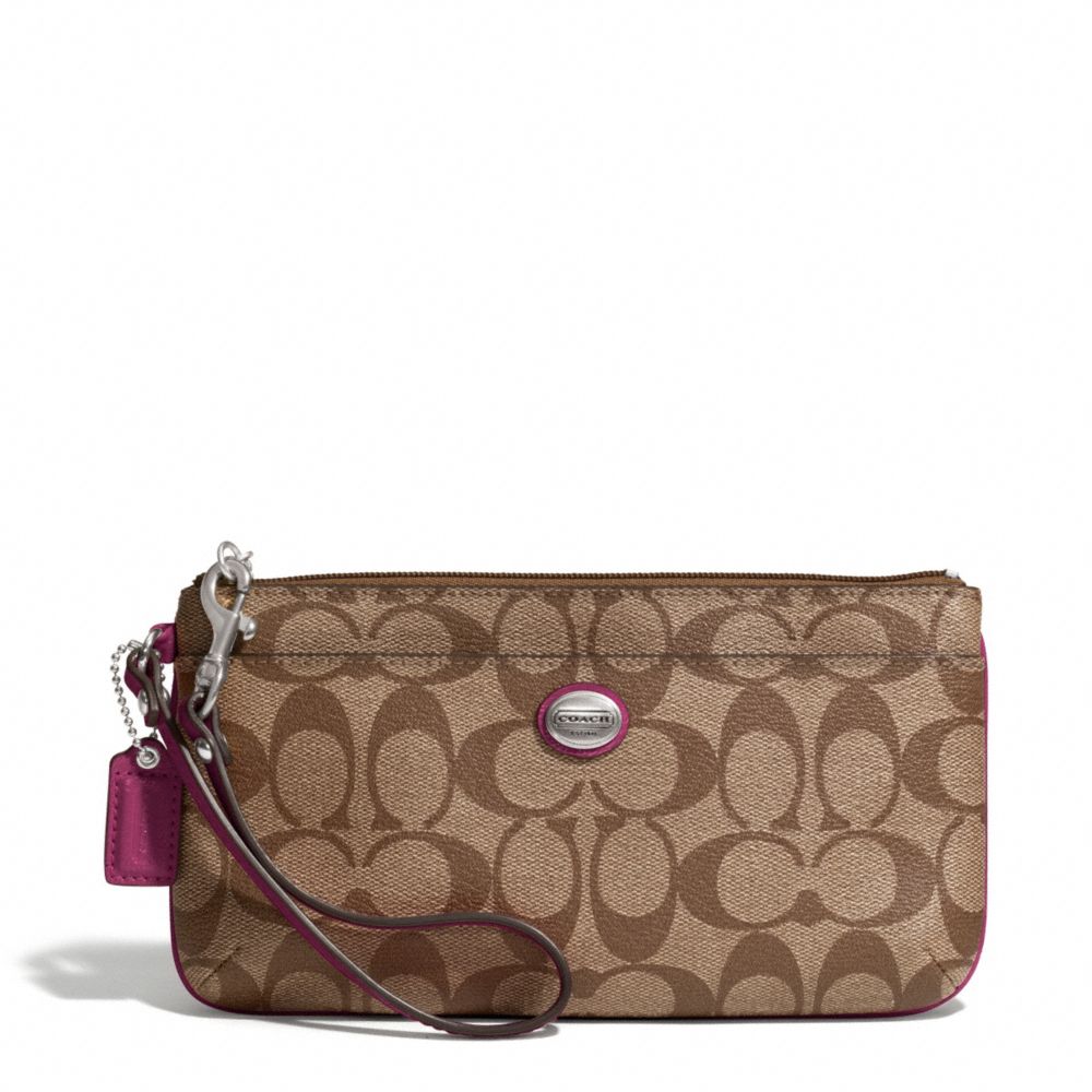 PEYTON SIGNATURE GO-GO WRISTLET - SILVER/KHAKI/MERLOT - COACH F49965