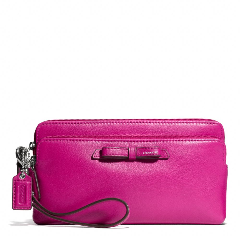 POPPY LEATHER DOUBLE ZIP WALLET COACH F49971