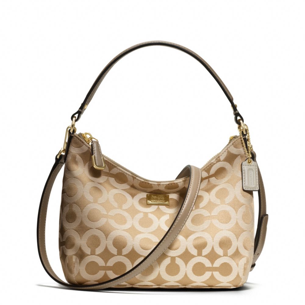 COACH F49975 - MADISON OP ART SATEEN TOP HANDLE LIGHT GOLD/LIGHT KHAKI/CHAMPAGNE