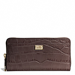 COACH MADISON EMBOSSED CROC ACCORDION ZIP WALLET - ONE COLOR - F49976