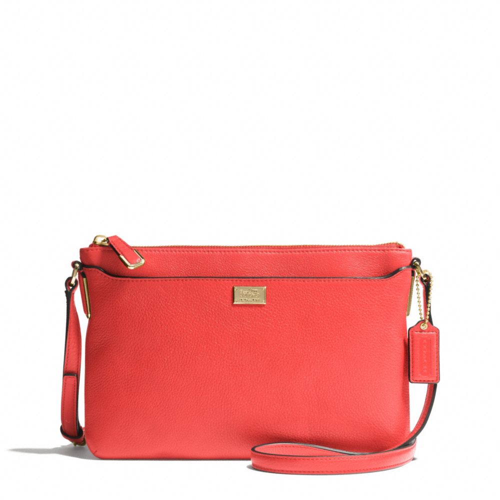 MADISON LEATHER SWINGPACK - LIGHT GOLD/LOVE RED - COACH F49992