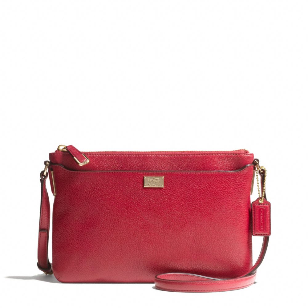 MADISON LEATHER SWINGPACK - f49992 - LIGHT GOLD/SCARLET