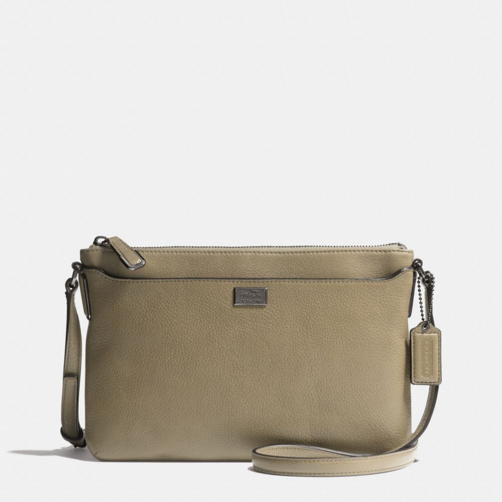 COACH F49992 Madison Swingpack In Leather  BLACK ANTIQUE NICKEL/OLIVE GREY