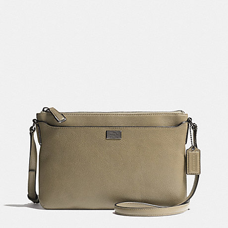 COACH f49992 MADISON SWINGPACK IN LEATHER  BLACK ANTIQUE NICKEL/OLIVE GREY