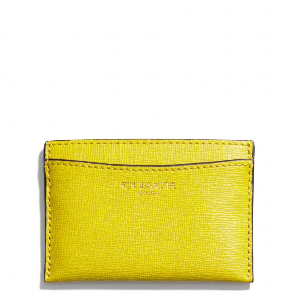 COACH F49996 FLAT CARD CASE IN SAFFIANO LEATHER ONE-COLOR