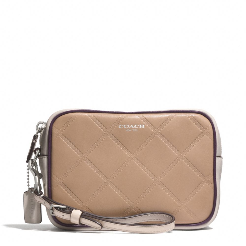 COACH F50037 Legacy Embossed Quilted Leather Flight Wristlet 