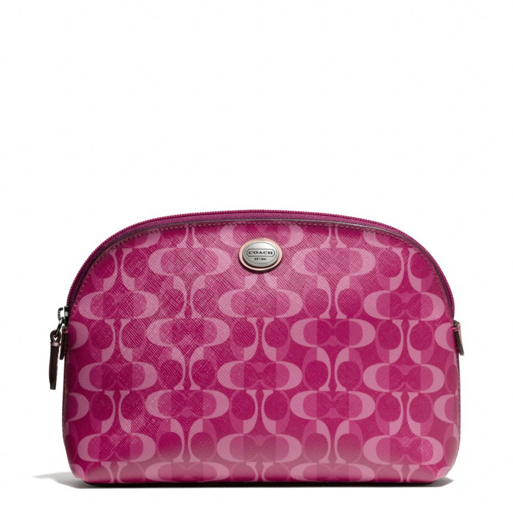 COACH PEYTON DREAM C COSMETIC CASE - SILVER/BORDEAUX/TAN - f50064