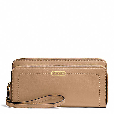 COACH CAMPBELL LEATHER DOUBLE ACCORDION ZIP -  - f50075