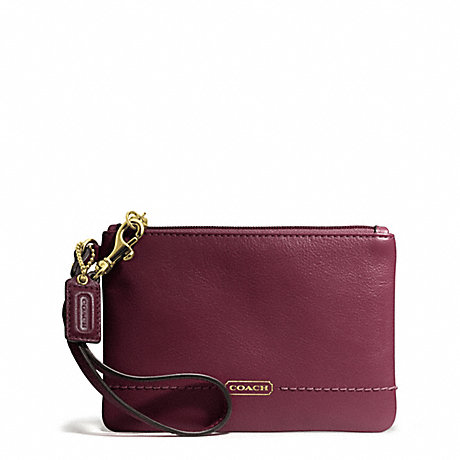 COACH CAMPBELL LEATHER SMALL WRISTLET - BRASS/BORDEAUX - f50078