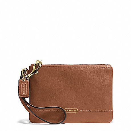 COACH CAMPBELL LEATHER SMALL WRISTLET - BRASS/SADDLE - f50078