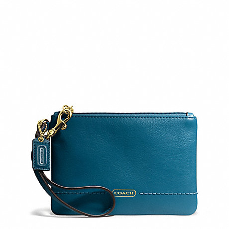 COACH CAMPBELL LEATHER SMALL WRISTLET - BRASS/TEAL - f50078