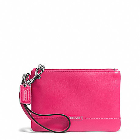 COACH CAMPBELL LEATHER SMALL WRISTLET - SILVER/POMEGRANATE - f50078