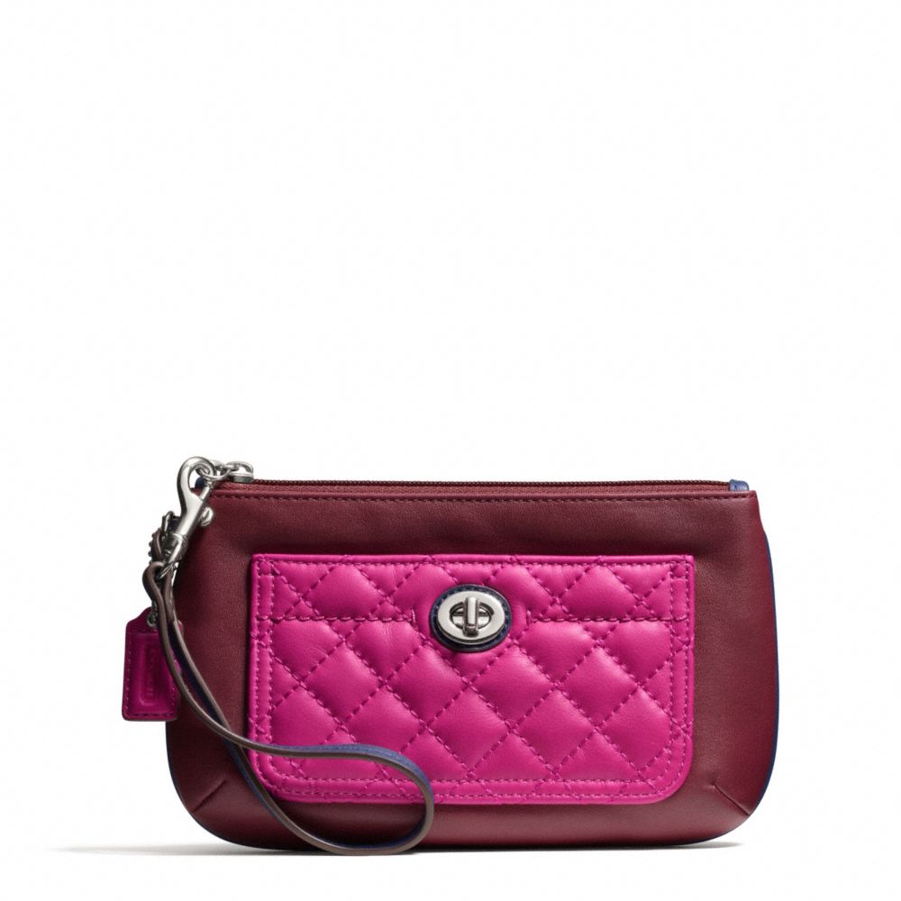 COACH F50097 PARK QUILTED LEATHER MEDIUM WRISTLET ONE-COLOR