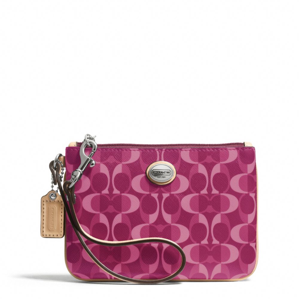 COACH PEYTON DREAM C SMALL WRISTLET - SILVER/BORDEAUX/TAN - f50108