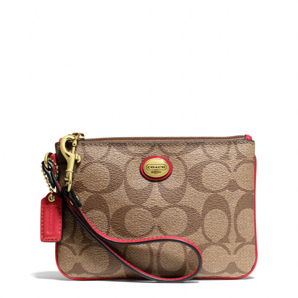 COACH PEYTON SIGNATURE SMALL WRISTLET - B4/PERSIMMON - F50142