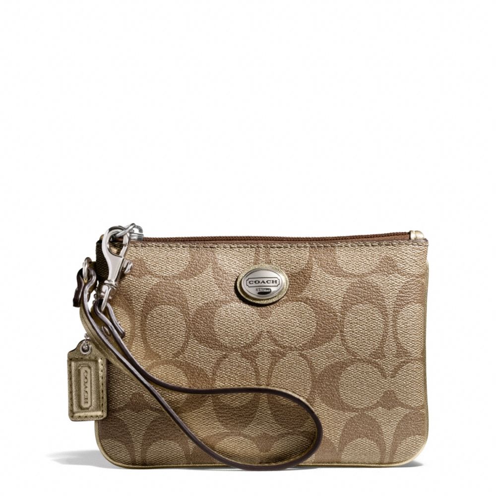 PEYTON SIGNATURE SMALL WRISTLET - SILVER/KHAKI/GOLD - COACH F50142