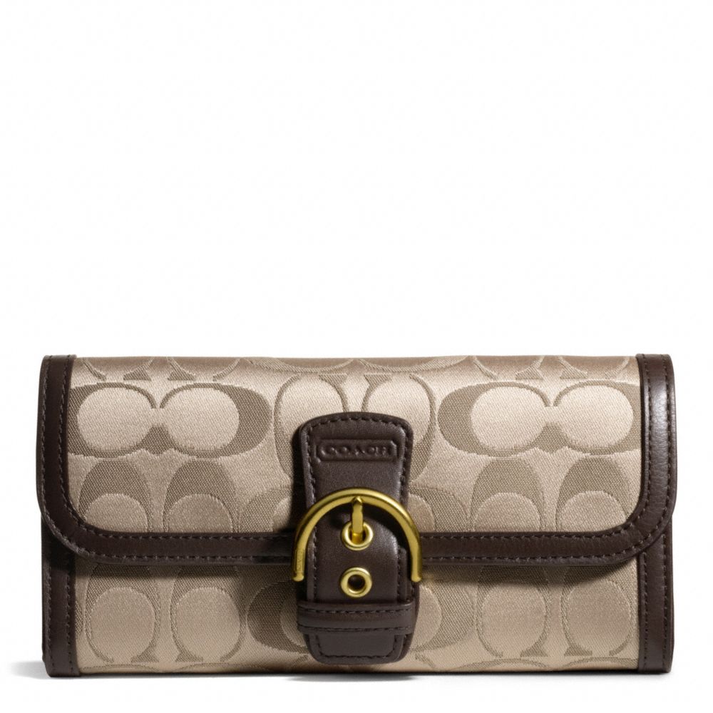 COACH f50149 CAMPBELL SIGNATURE BUCKLE SLIM ENVELOPE 