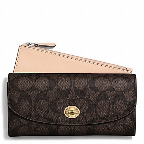 COACH F50175 PEYTON SIGNATURE SLIM ENVELOPE WITH POUCH ONE-COLOR