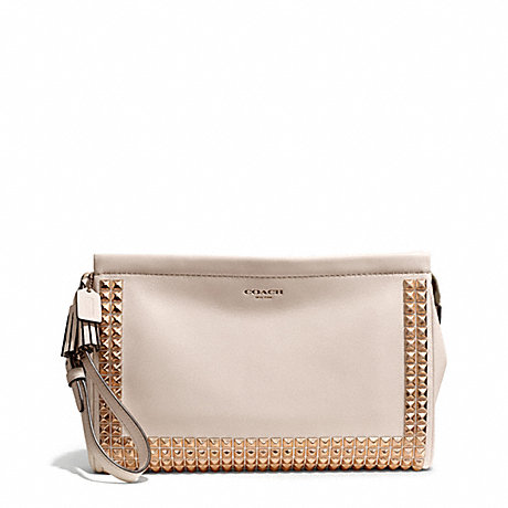 COACH STUDDED LEATHER LARGE CLUTCH -  - f50190