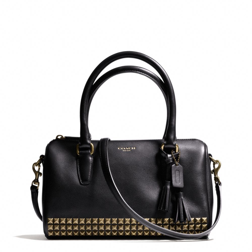 COACH STUDDED LEATHER MINI SATCHEL - ONE COLOR - F50191