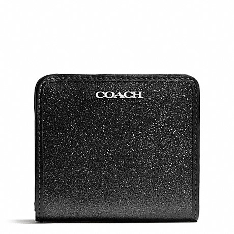 COACH GLITTER SMALL WALLET - SILVER/BLACK - f50199