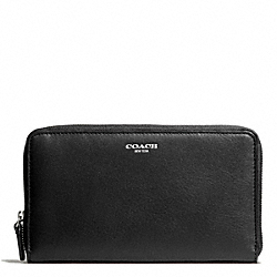 COACH F50202 - LEATHER CONTINENTAL ZIP SILVER/BLACK