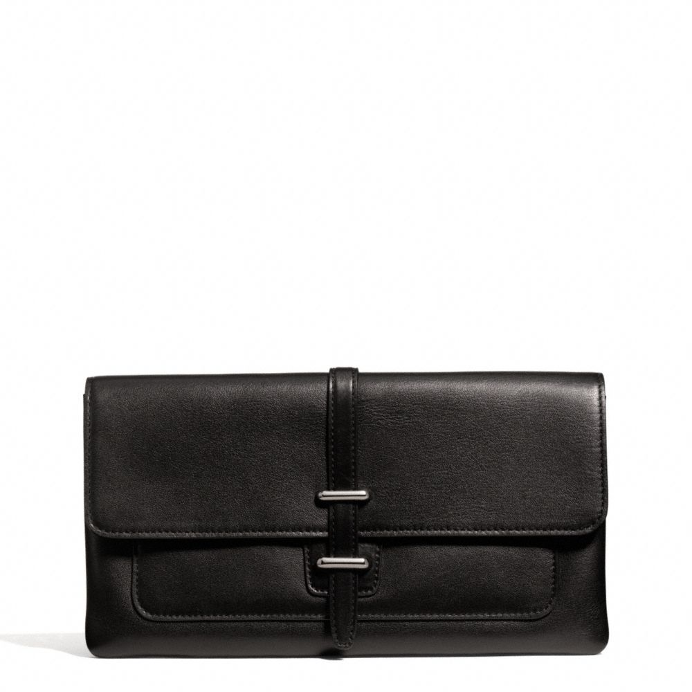 COACH LEATHER HASP CLUTCH - ONE COLOR - F50207