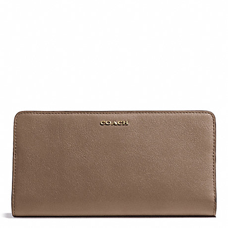 COACH f50233 MADISON  SKINNY WALLET IN LEATHER LIGHT GOLD/SILT