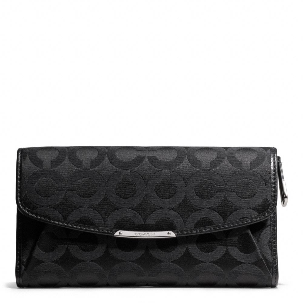 COACH F50251 Madison Checkbook Wallet In Op Art Sateen Fabric 