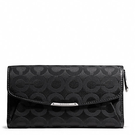 COACH F50251 MADISON CHECKBOOK WALLET IN OP ART SATEEN FABRIC ONE-COLOR