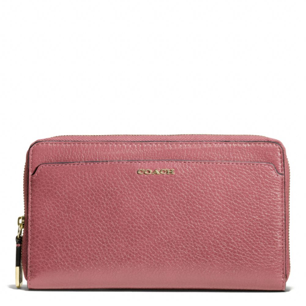 MADISON LEATHER CONTINENTAL ZIP WALLET - LIGHT GOLD/ROUGE - COACH F50254