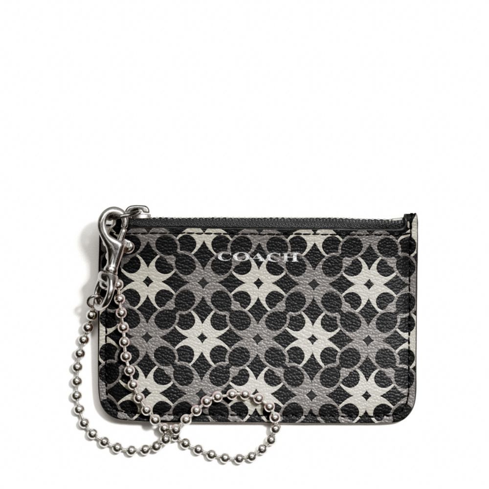 COACH WAVERLY SIGNATURE PRINT COATED CANVAS ID SKINNY - SILVER/BLACK/WHITE - f50339