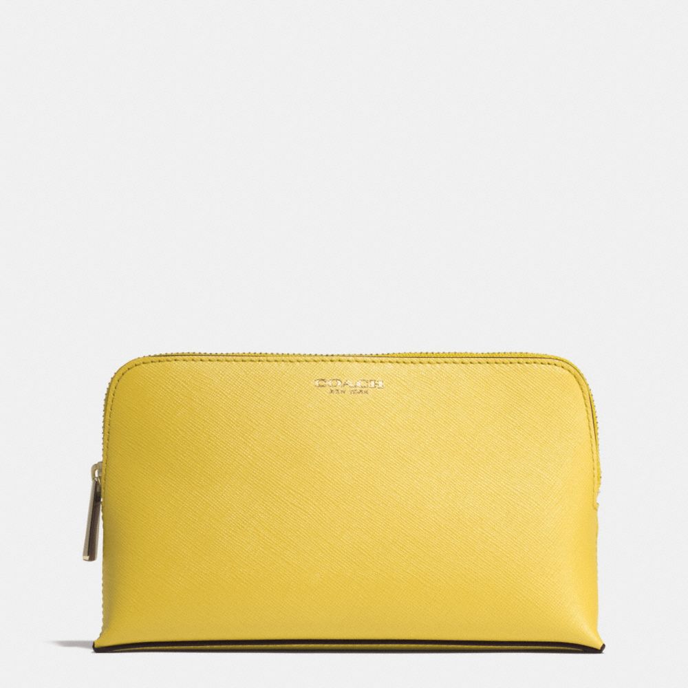 COACH MEDIUM SAFFIANO LEATHER COSMETIC CASE - LIGHT GOLD/SAFFRON - f50371