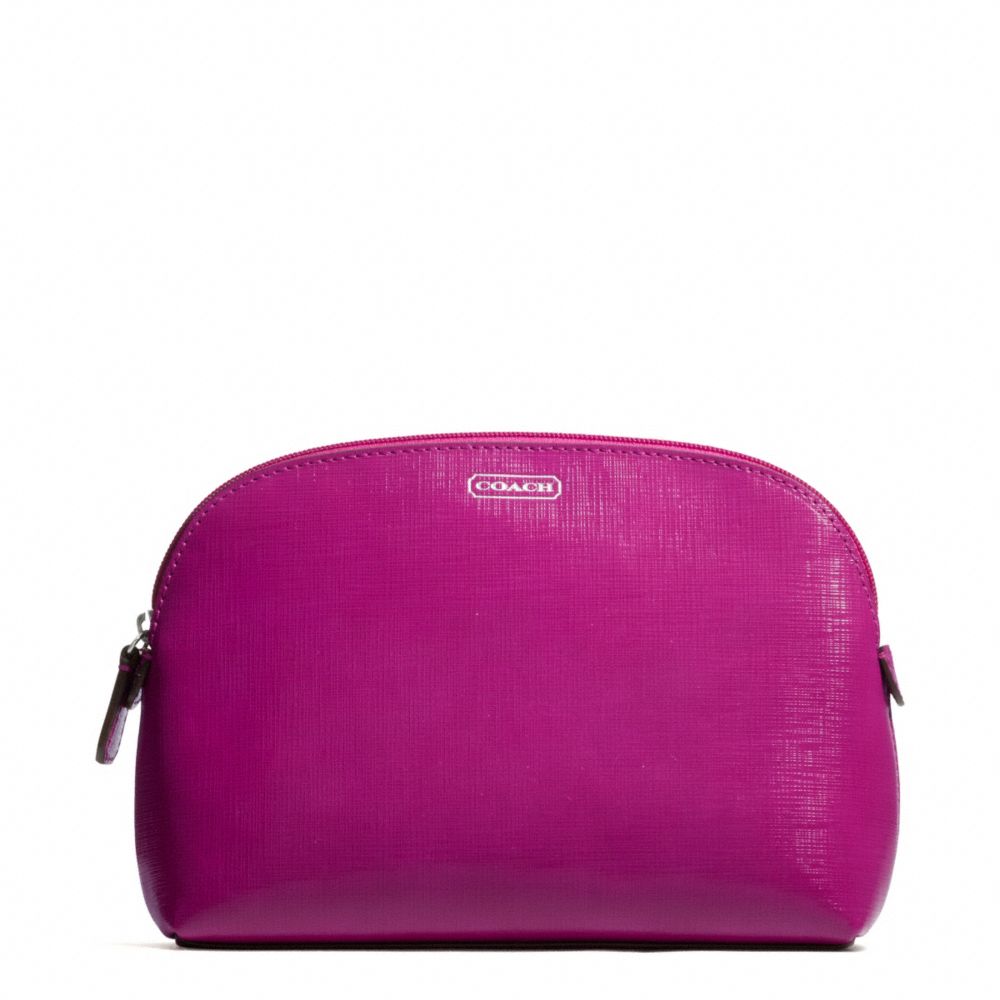 DARCY PATENT LEATHER COSMETIC CASE - SILVER/BRIGHT MAGENTA - COACH F50426