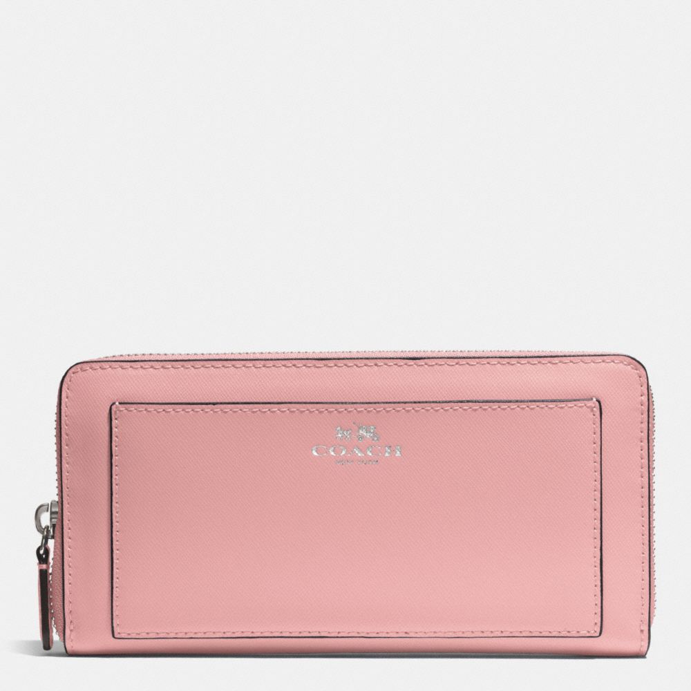 COACH F50427 Darcy Leather Accordion Zip Wallet SILVER/LIGHT PINK