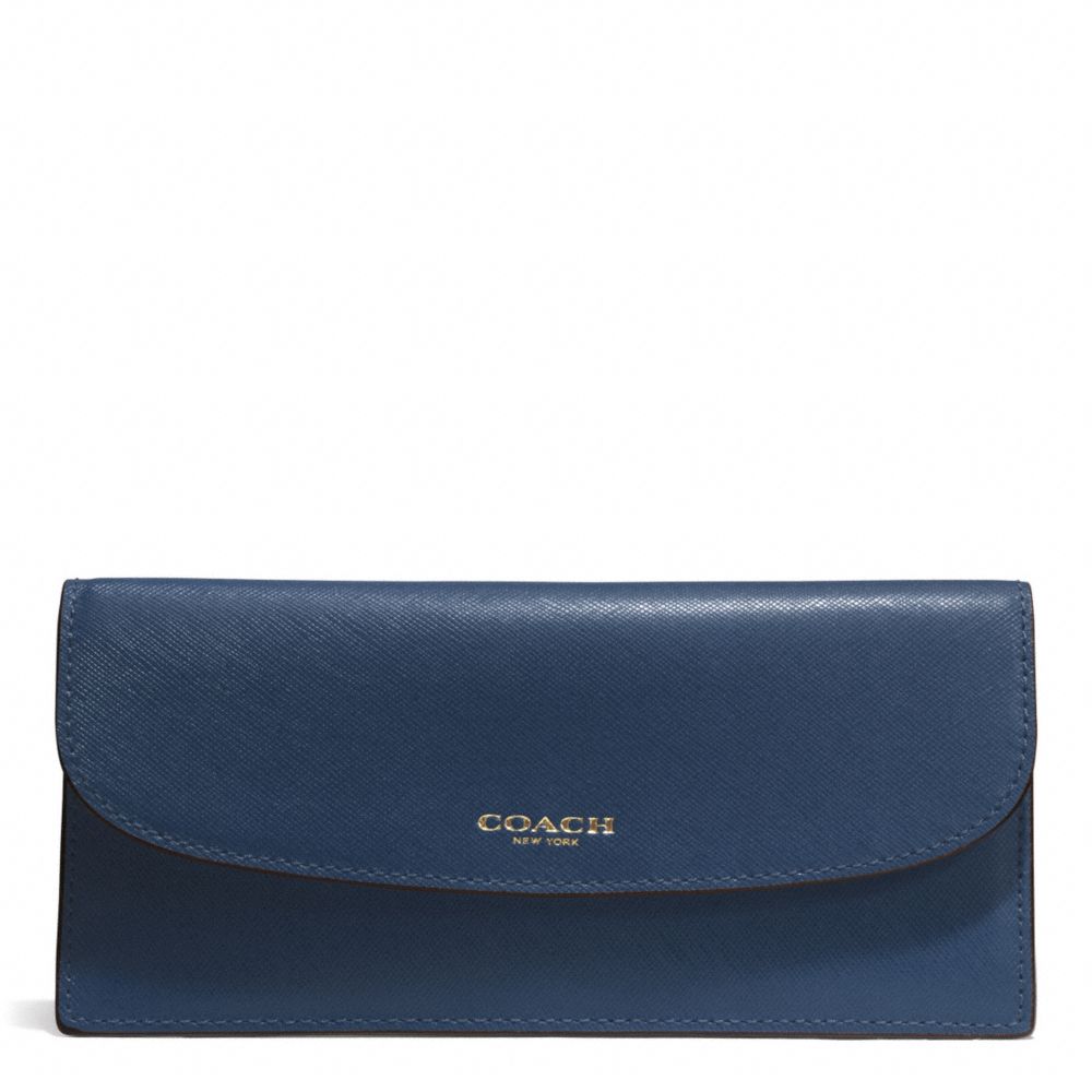 COACH DARCY LEATHER SOFT WALLET - INK BLUE - F50428