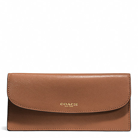 COACH F50428 DARCY LEATHER SOFT WALLET BRASS/SADDLE