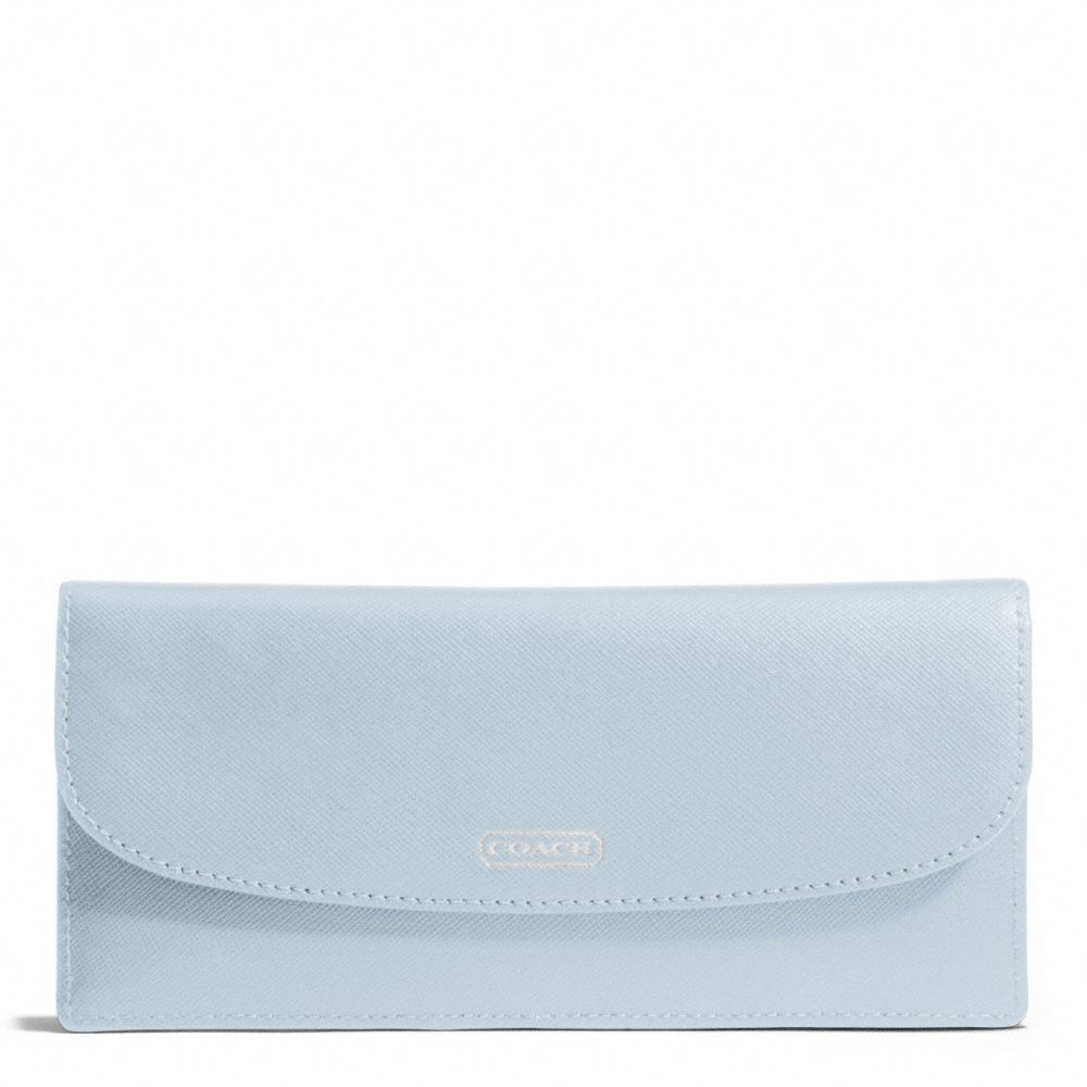 COACH F50428 - DARCY LEATHER SOFT WALLET SILVER/SKY