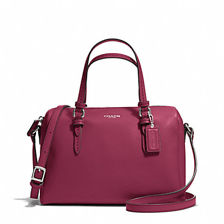 COACH f50430 PEYTON BENNETT MINI SATCHEL SILVER/MERLOT