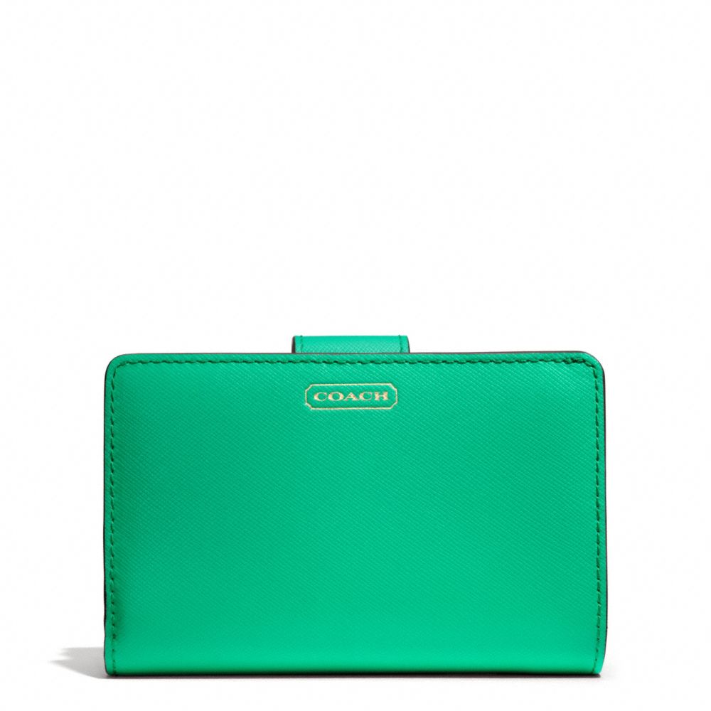 COACH F50431 DARCY MEDIUM WALLET IN LEATHER BRASS/JADE