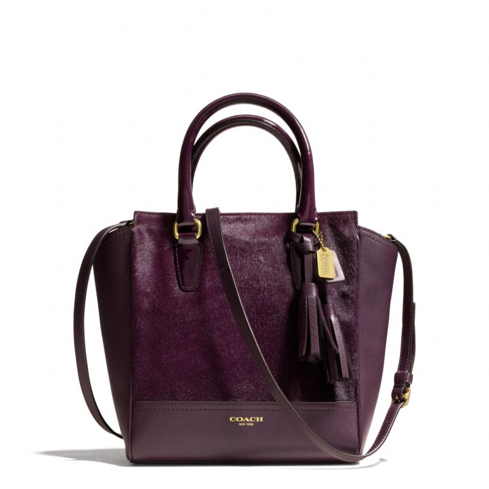 COACH F50471 - TANNER MINI HAIRCALF CROSSBODY BRASS/AUBERGINE