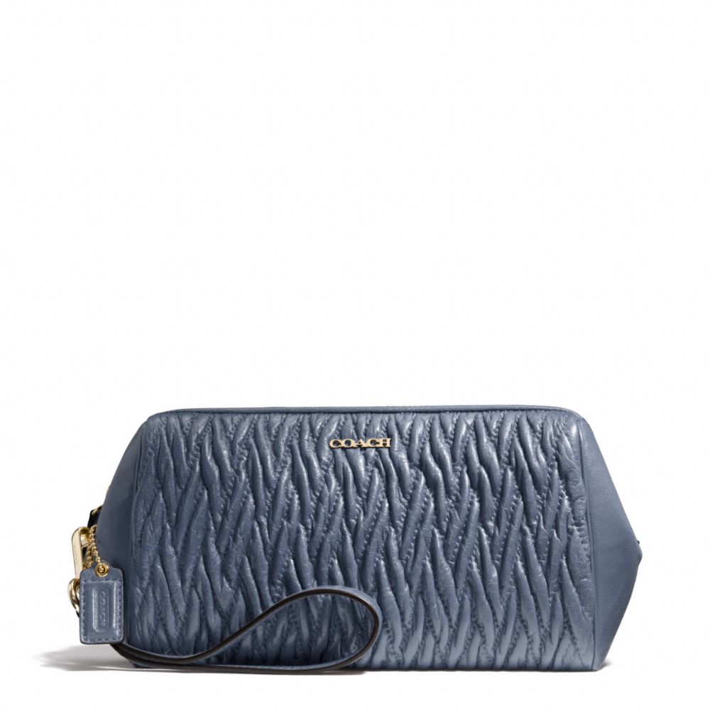 COACH F50472 Madison Gathered Twist Large Wristlet LIGHT GOLD/CORNFLOWER
