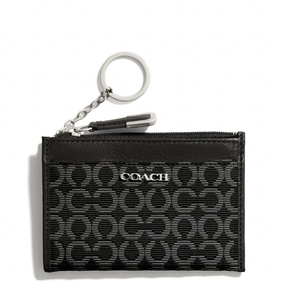 COACH F50473 Madison Needlepoint Op Art Mini Skinny SILVER/BLACK