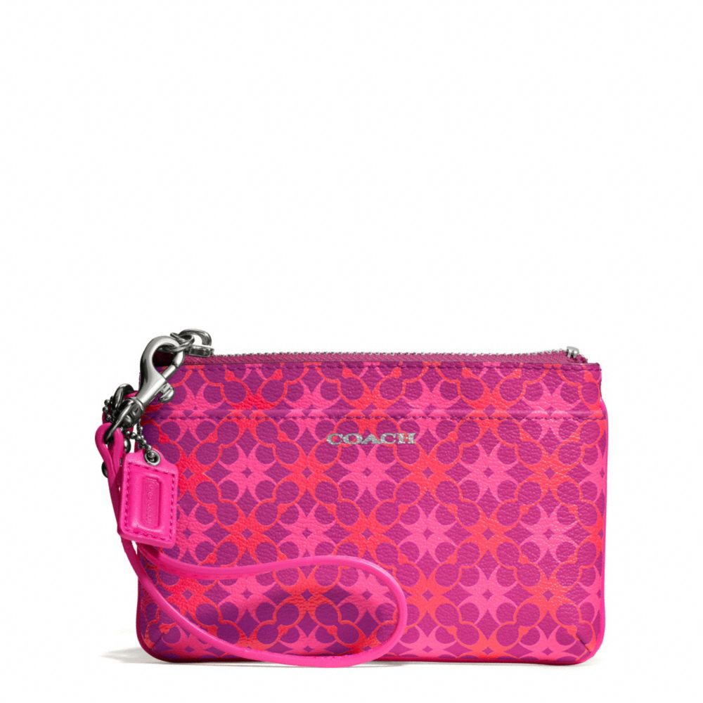 WAVERLY SIGNATURE COATED CANVAS SMALL WRISTLET - f50480 - SILVER/MAGENTA