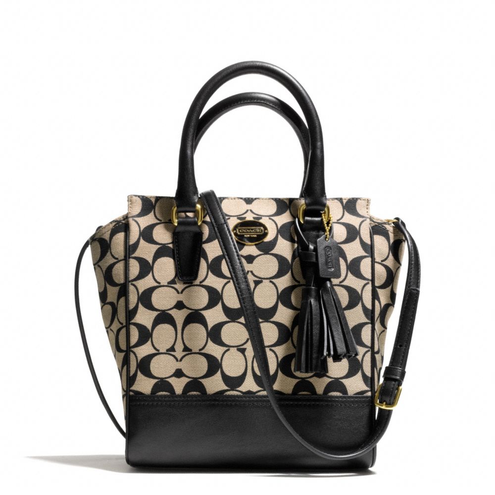 COACH F50495 Printed Signature Mini Tanner Crossbody BRASS/KHAKI BLACK/BLACK