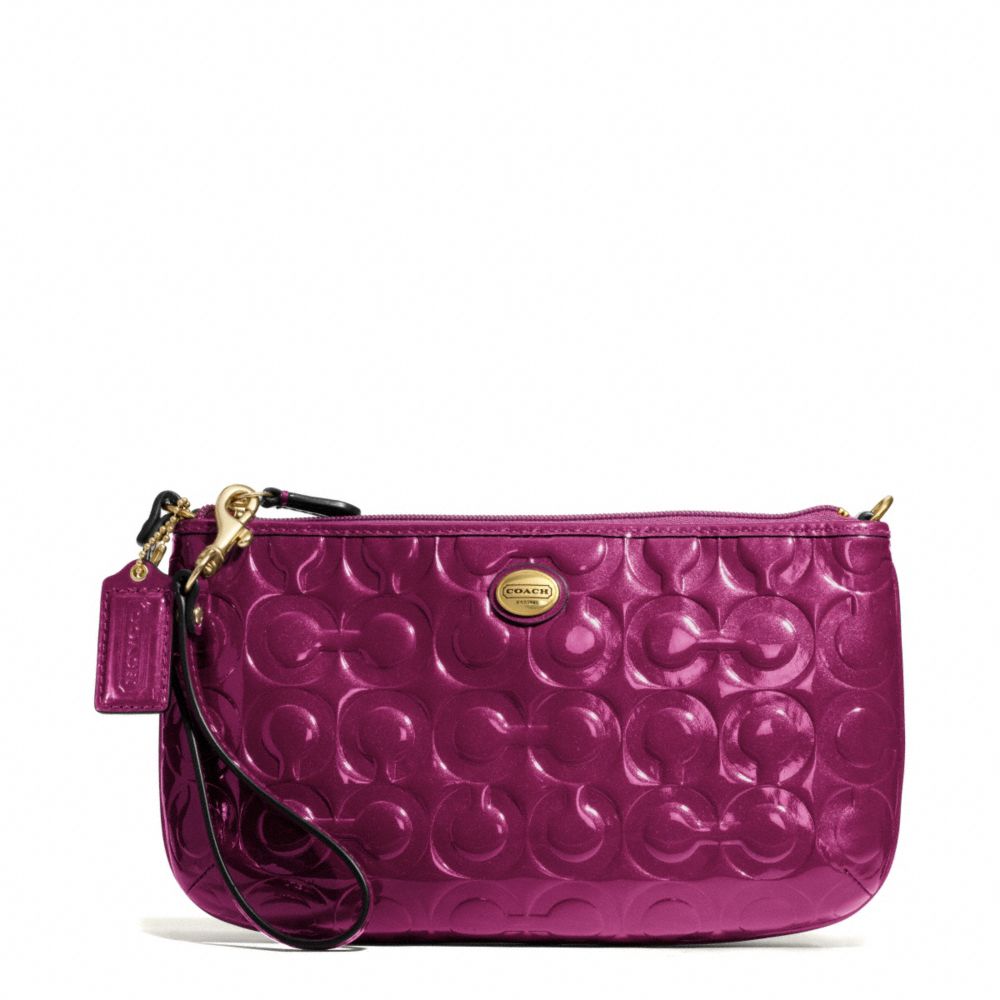 COACH f50539 PEYTON OP ART EMBOSSED PATENT LARGE WRISTLET 