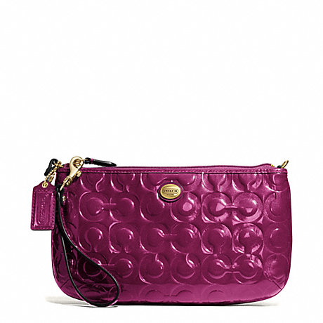 COACH F50539 PEYTON OP ART EMBOSSED PATENT LARGE WRISTLET ONE-COLOR